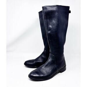 Fabianelli Riding Boots Size 8 Italian Leather Knee High Zipper Heel Detail